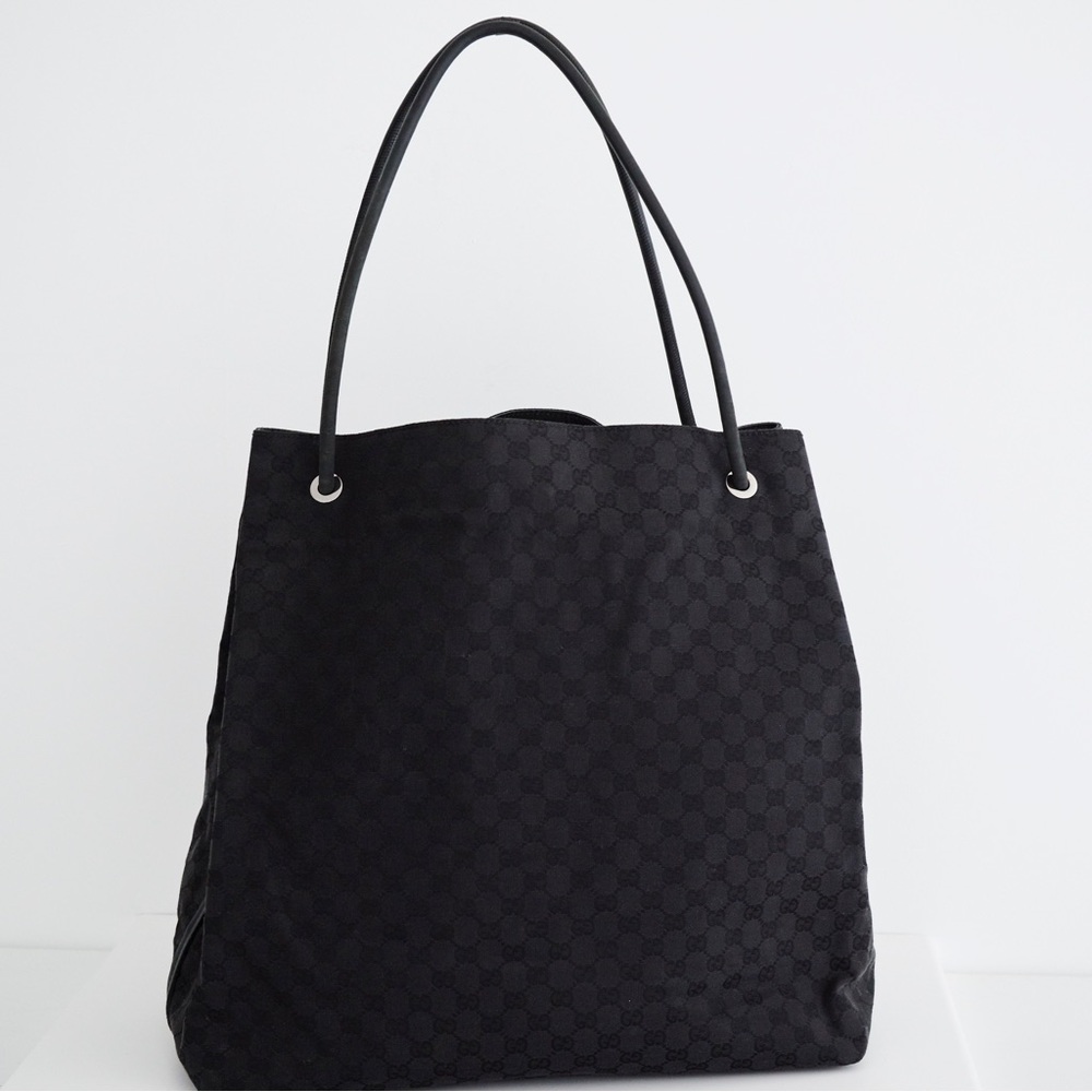 Gucci Large Black GG Canvas Gifford Tote